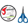 Шнур DAIWA J-Braid X8E-W/SC 0,22мм 300м chartreuse + ножницы 40002967